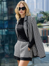 BIZwear Women Casual Houndstooth Print Shorts, Suitable For Autumn Everyday Wear